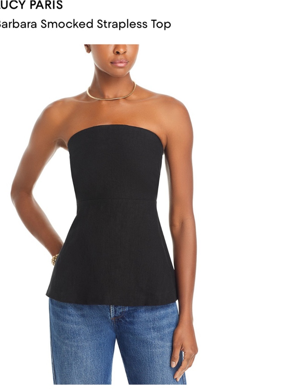 Lucy Paris Black Strapless top